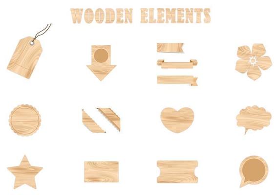 Wooden Vector Elements Pack