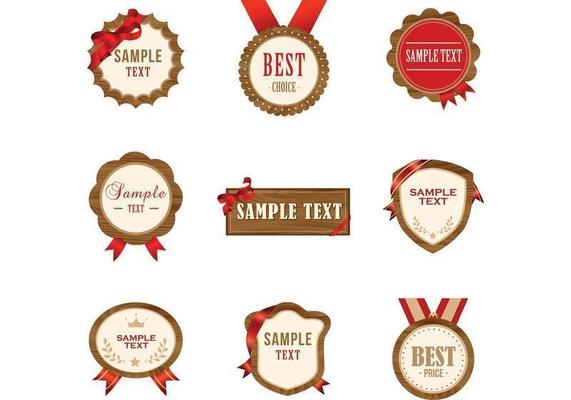 Wooden Badge Vector Pack 