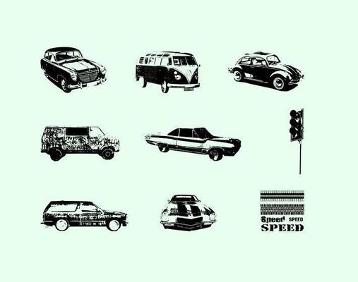 Grungy Vintage Car Vector Pack