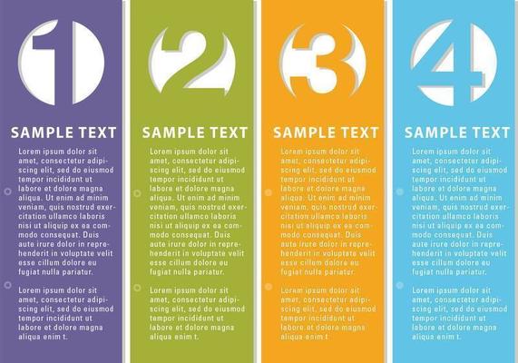 Vertical Numbered Banner Vectors