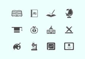 Paquete de iconos de Vector de escuela simple