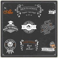 Back to School Chalkboard Badges Vector Pack