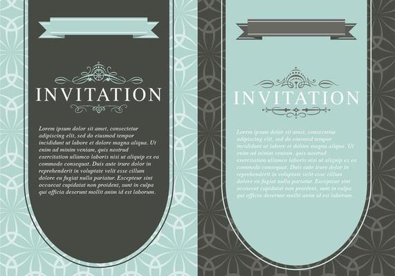 Vintage Invitation Vector Template Pack