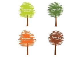 Chalk Drawn Fall Tree Vector Pack