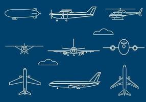 Outlined Aircraft Vector Pack