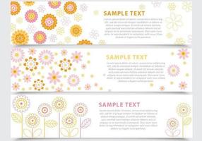 Abstract Floral Banner Vector Pack