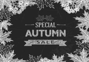 Chalk Drawn Autumn Sale Vector Background