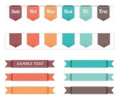 Stitched Ribbon Banner Vector Pack