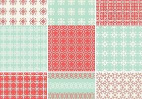 Pixelated Snowflake Vector Pattern Pack