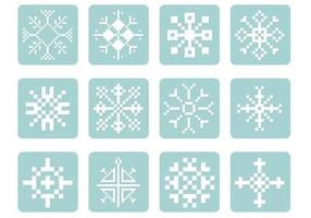 Pixel Snowflake Vector Pack