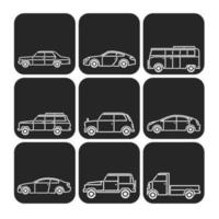 Outlined Car Vector Icon Pack