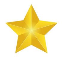 3D Golden Star Vector