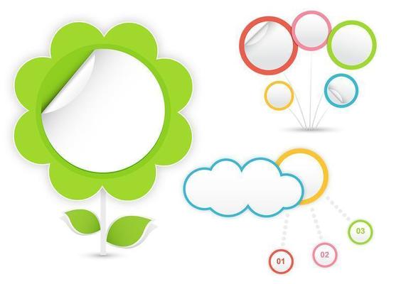 Concept Cloud and Flower Vector Pack