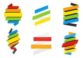 Rainbow Ribbon Banner Vector Pack