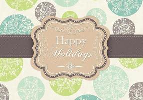 Grungy Snowflake Happy Holidays Vector Background