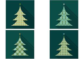 Retro Patterned Christmas Tree Vector Pack