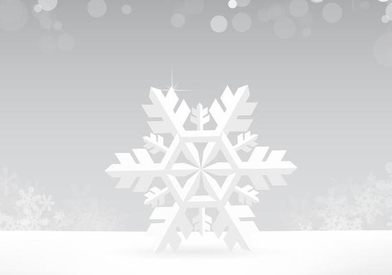 Silver Snowflake Vector Background