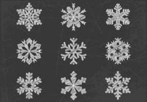 Chalk Drawn Snowflake Vector Pack