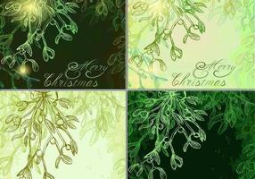 Glowing Mistletoe Vector Backgrounds Pack