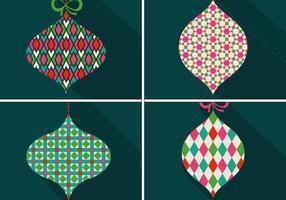 Retro Patterned Christmas Ornament Vectors