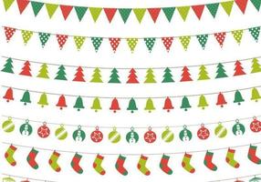 Pack de vectores de Navidad Bunting