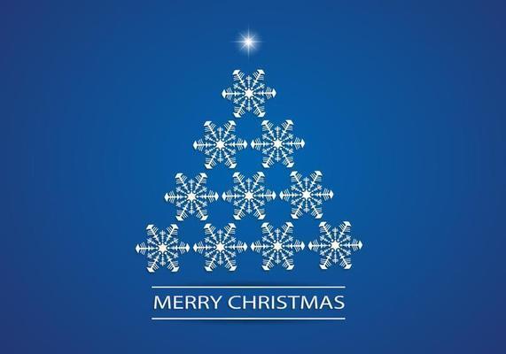 Snowflake Christmas Tree Vector Background