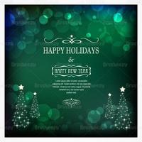 Emerald Bokeh Christmas Vector Background