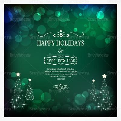 Emerald Bokeh Christmas Vector Background