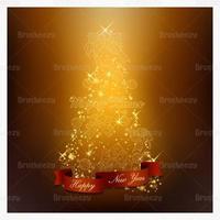 Glowing Christmas Tree Vector Background