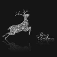 Diamond Studded Reindeer Christmas Vector Background
