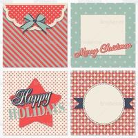 Retro Christmas Card Vector Pack