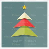 Paper Popup Christmas Tree Vector Background