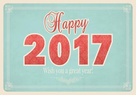 Vintage Happy New Year Vector Wallpaper