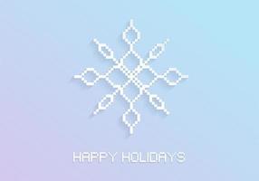 Pixel Snowflake Holiday Vector Background