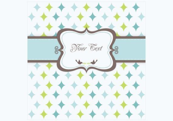 Retro Star Greeting Card Vector