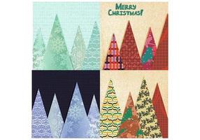 Patchwork Christmas Tree Vector Background Pack