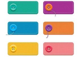 Fabric Banner Vectors with Buttons Pack