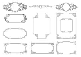 Outlined Ornamental Frame Vector Pack