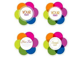 Abstract Rainbow Flower Vector Pack