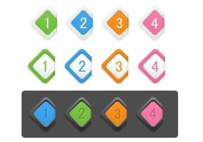 Diamond Numbered Icon Vector Pack