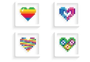 Pixelated Heart Vector Pack