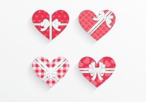 Patterned Heart Gift Box Vector Pack