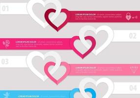 Linked Heart Banner Vector Pack