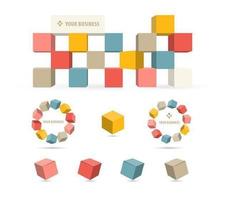 3D Business Block Vector Pack