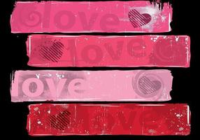 Grungy Love Banner Vector Pack