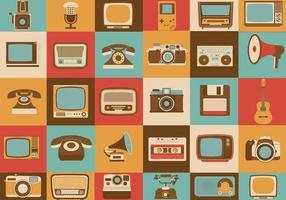 Pack de iconos de vectores de medios retro