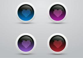 Digital LED Heart Icon Vector Pack