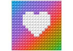 Bright Rainbow Heart Vector Background