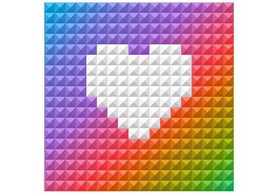 Bright Rainbow Heart Vector Background