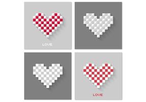 Pixel Heart Vector Background Pack